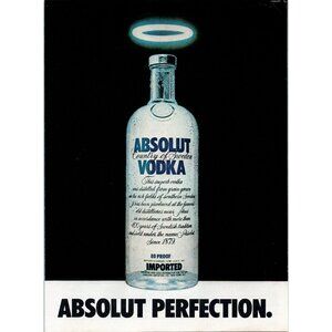 1981 Absolut Vodka Angel Halo Perfection Vintage Print Ad Sweden Bar Wall Art
